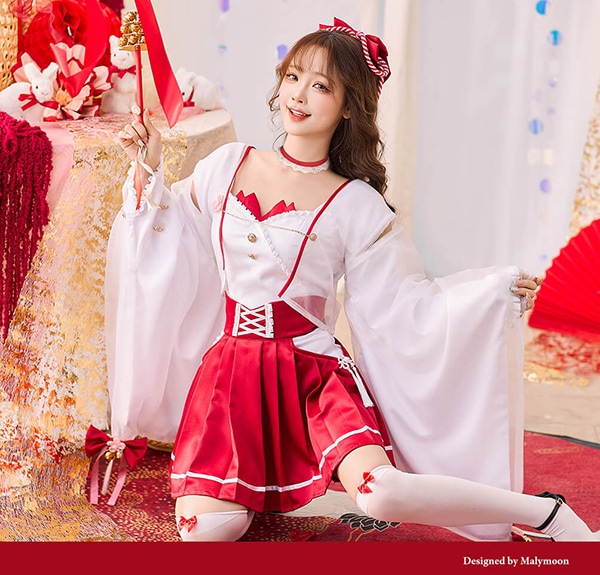 即日発送】エレガントレーススリーブ巫女《オリジナルコスプレ7点