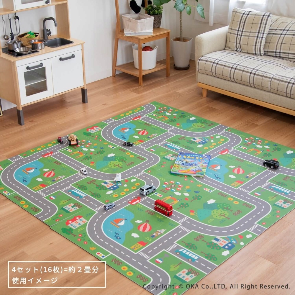 マイロード プレイマット 約45cm×45cm 4枚セット （ 道路マット パズル