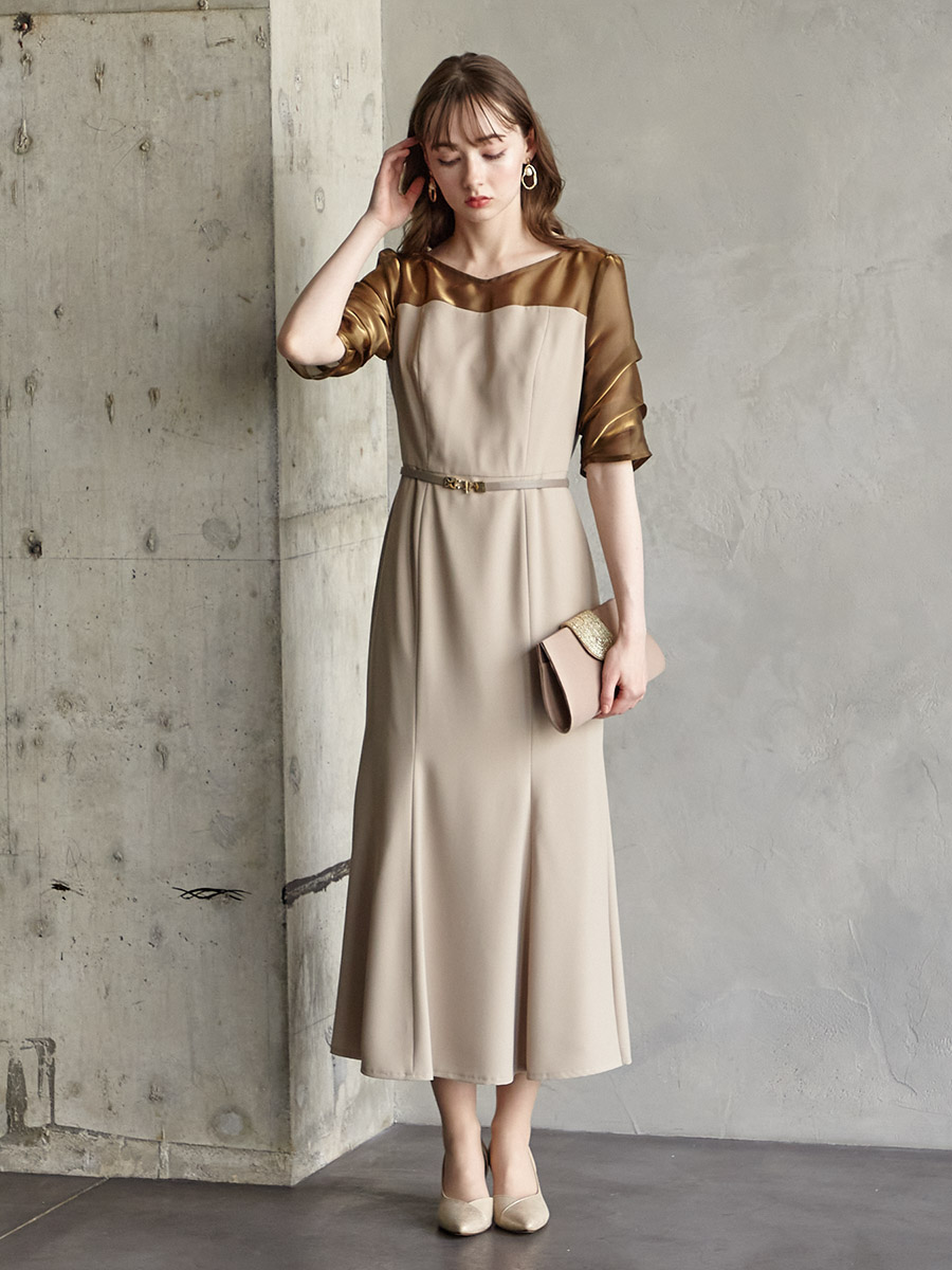 WEB/Aimer Acret店限定】シャンブレオーガンジータックスリーブ