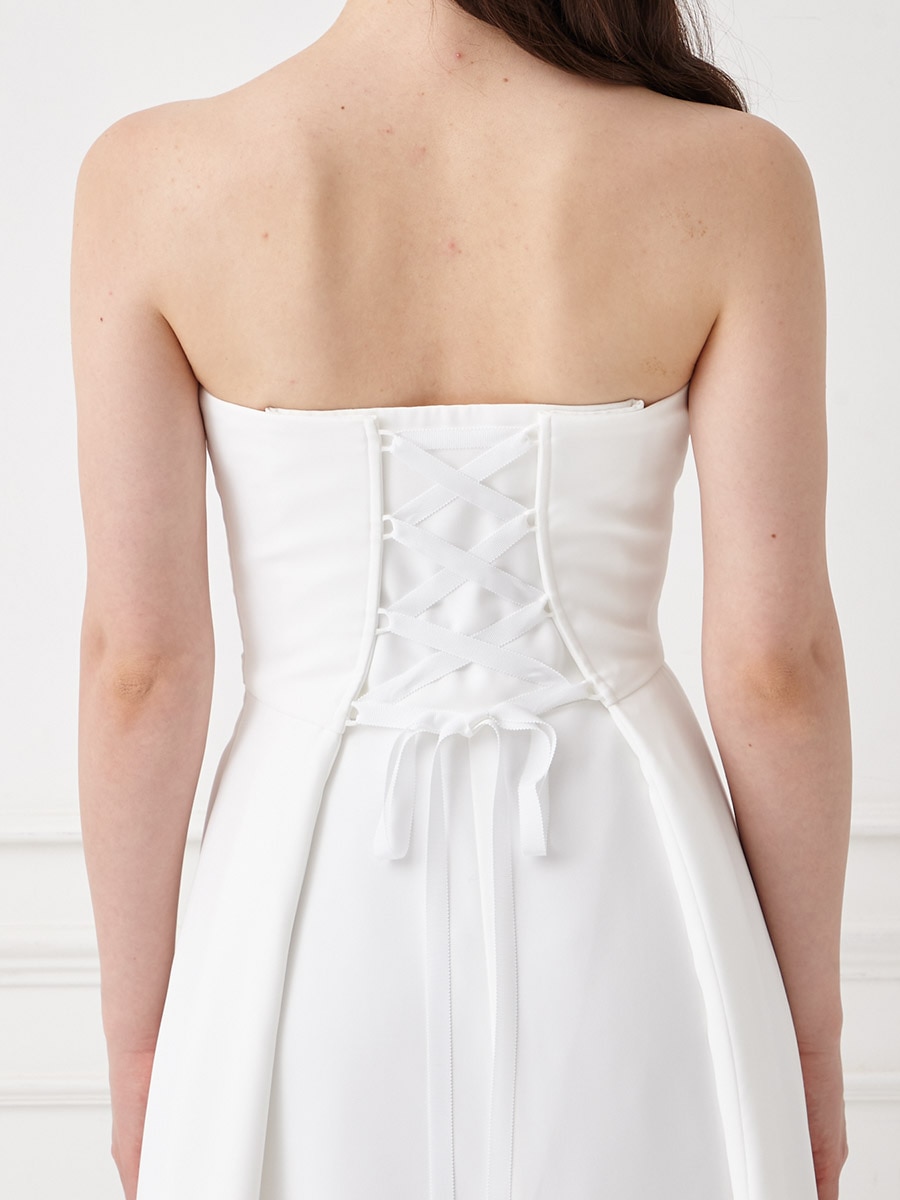 レースケープ付き2WAYホワイトドレス(M オフホワイト): AIMER | エメ