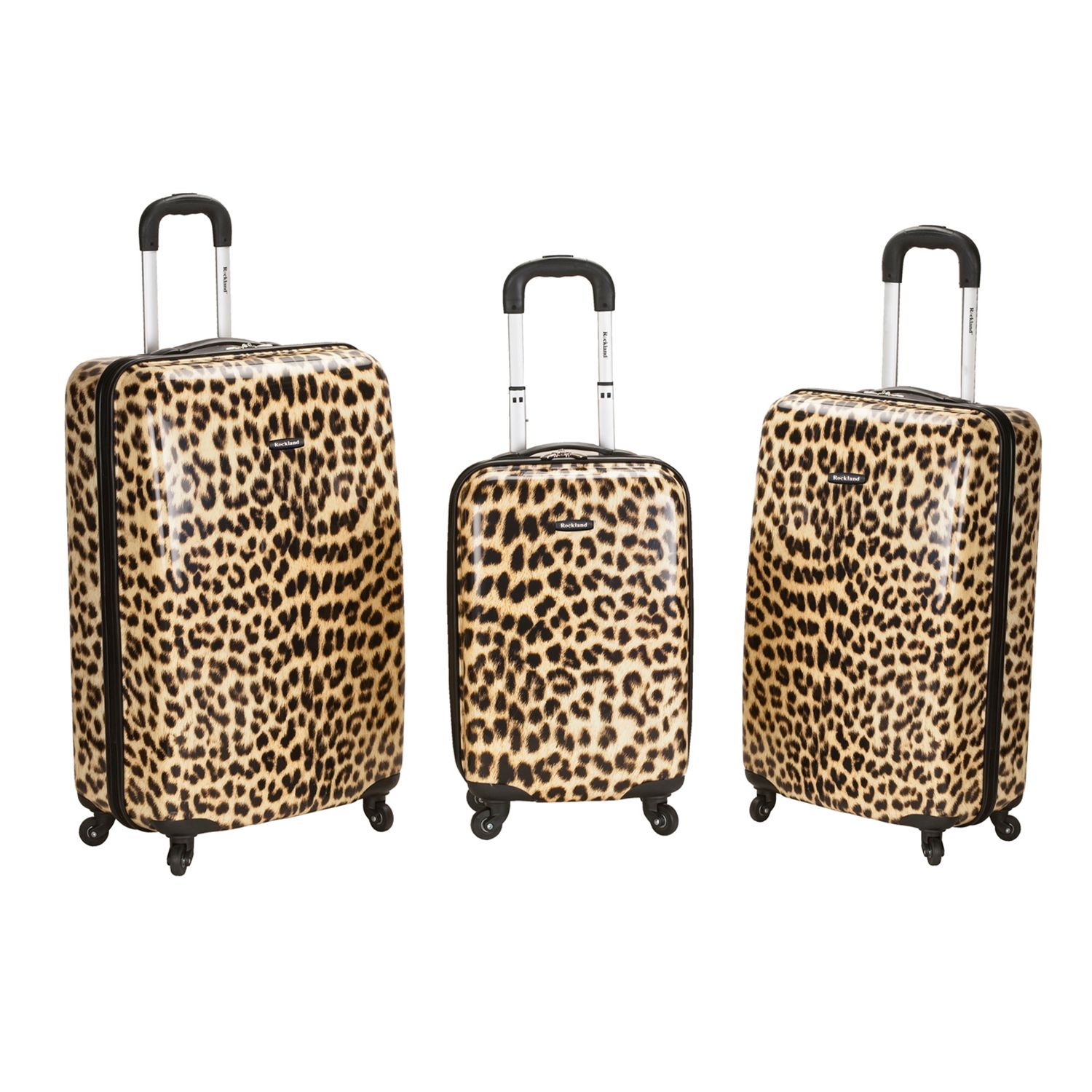 Rockland 3-Piece Leopard Hardside Spinner Luggage Set