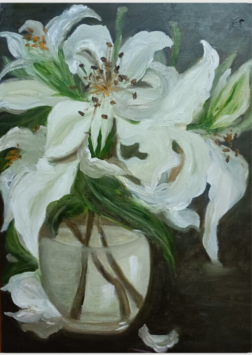 百合, 絵画 玲珑 朱によって | ArtMajeur