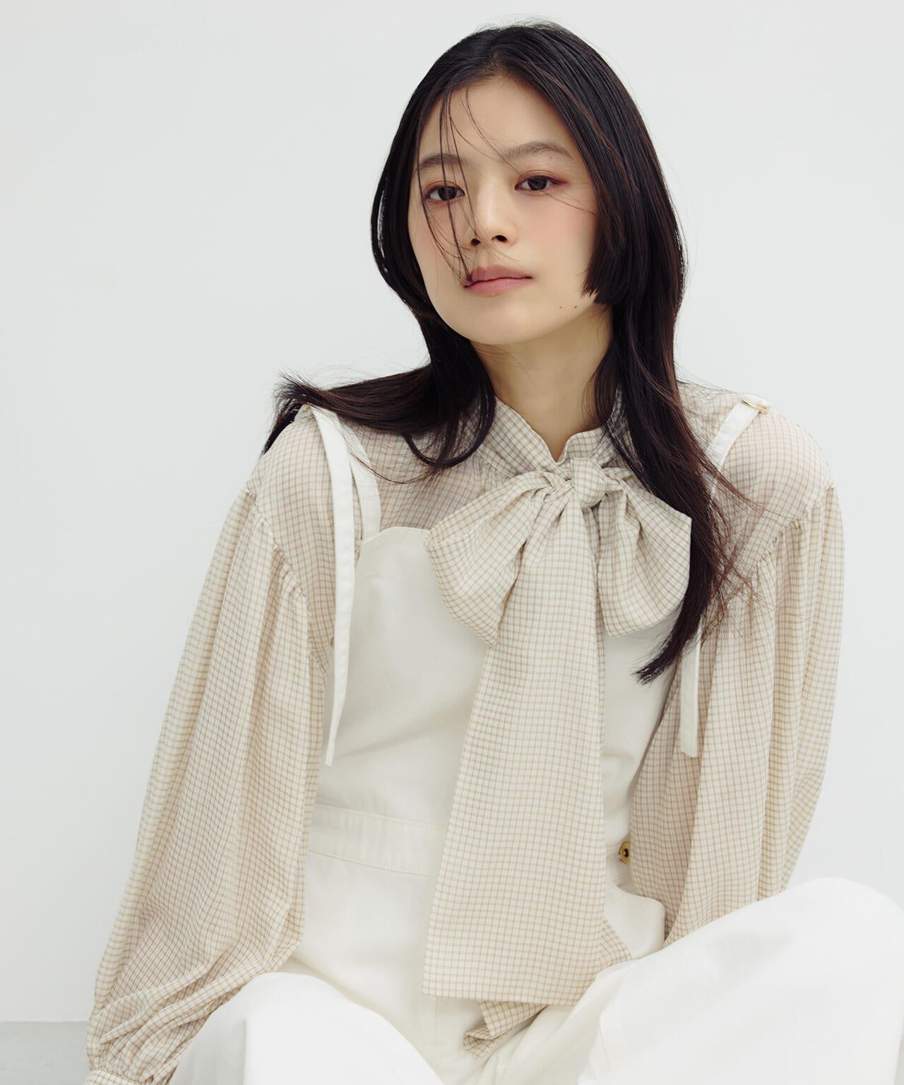 ミニチェック2wayボウタイブラウス | NATURAL BEAUTY BASIC