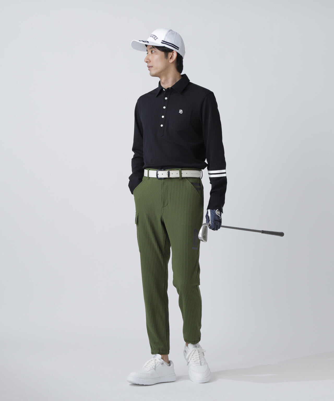 タックジャガードストライプ長袖カットソー | PEARLY GATES（パーリー