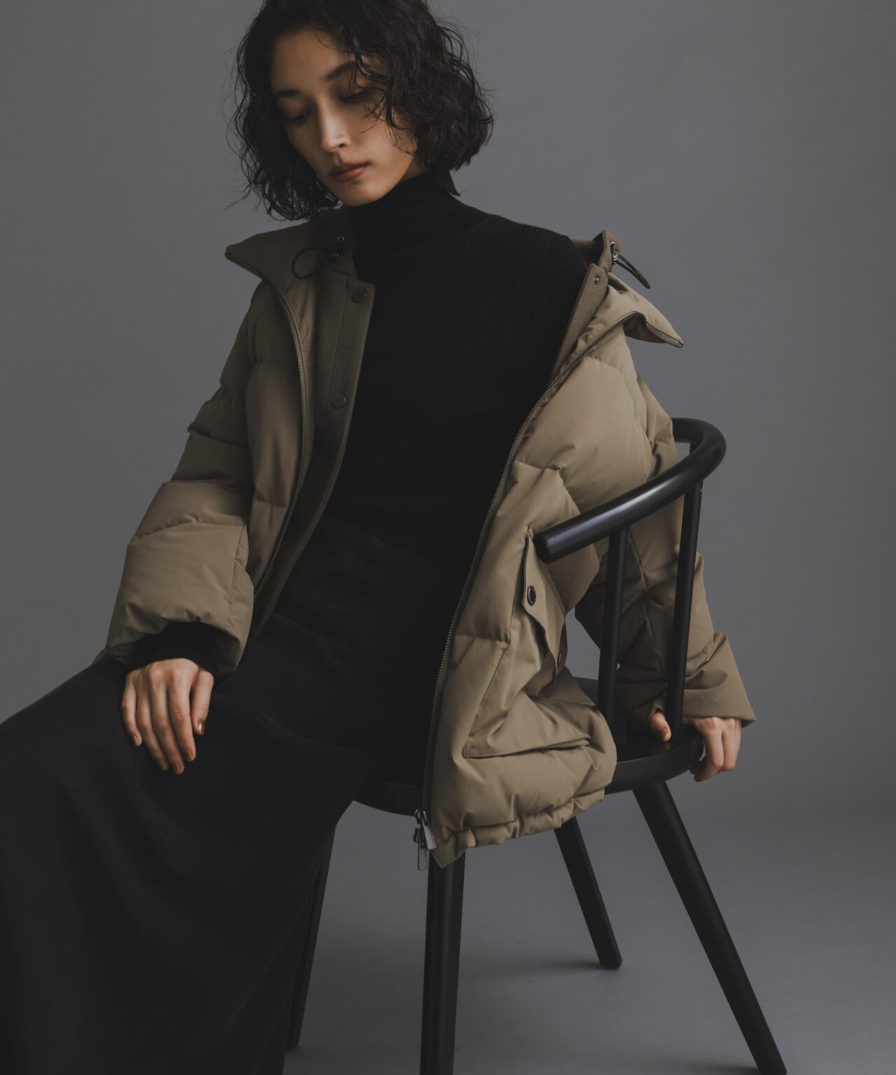 西川ダウン(R)」2WAY異素材フードダウン | NANO universe（ナノ