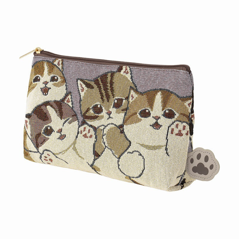 mofusand ゴブラン織ポーチ(にゃんこだらけ) | mofusandもふもふマーケット