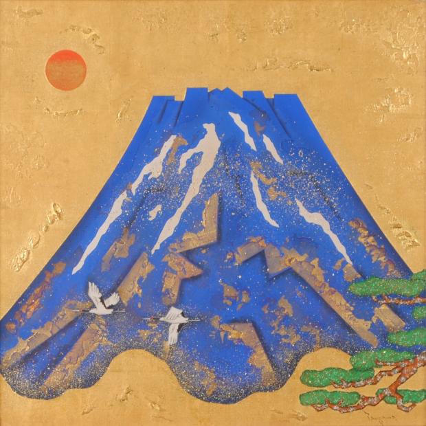 富士山の絵画を油絵で描いた谷川泰宏の富士山の絵「長生の不二」をご購入