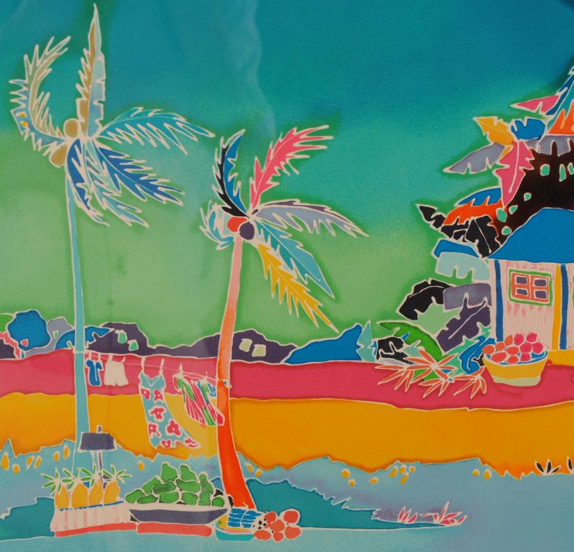 ジェニファー・マークスがシルクスクリーンの版画で制作した海の絵画