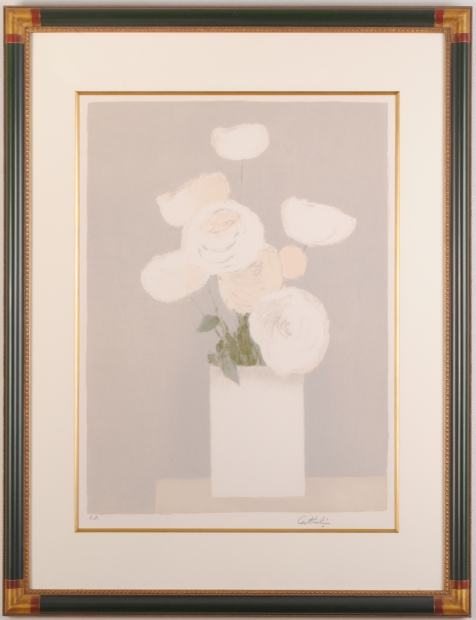 花の絵画をリトグラフの版画で制作したベルナール・カトランの花の絵