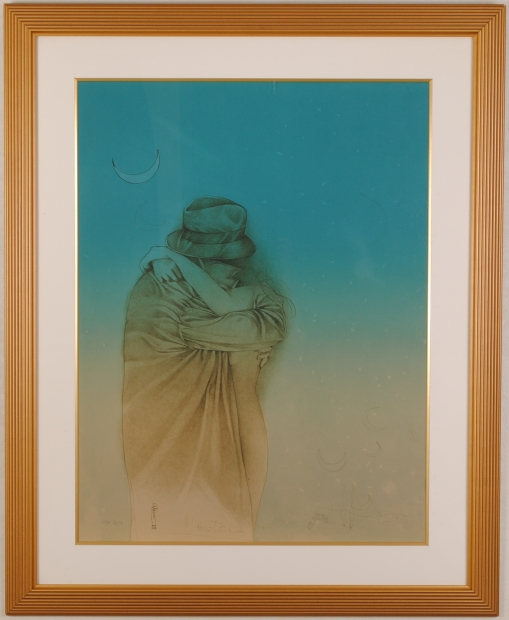 ブルーノ・ブルーニがリトグラフの版画で制作した絵「望月夜」を販売