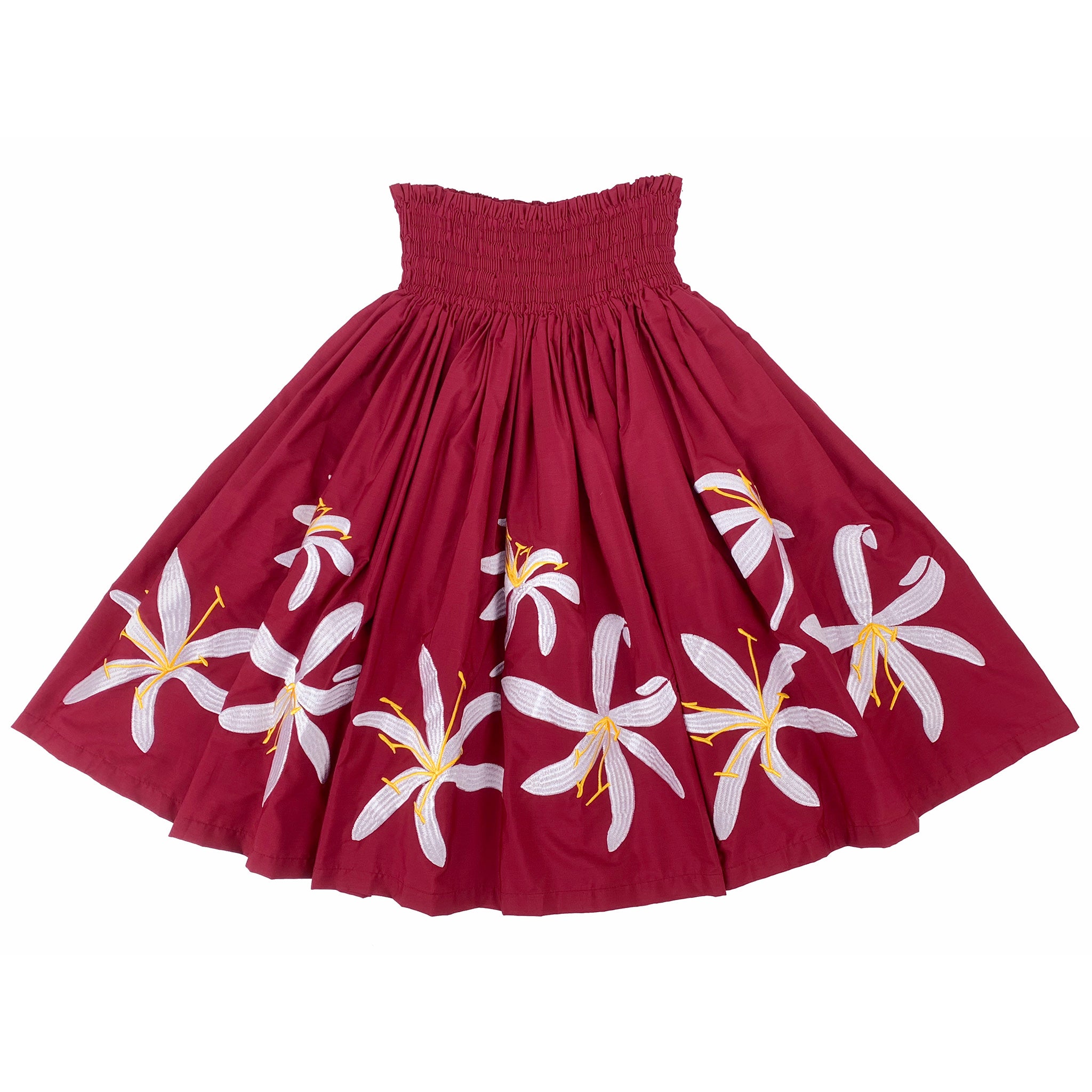 ナニプア パウスカート 刺繍 スパイダーリリー