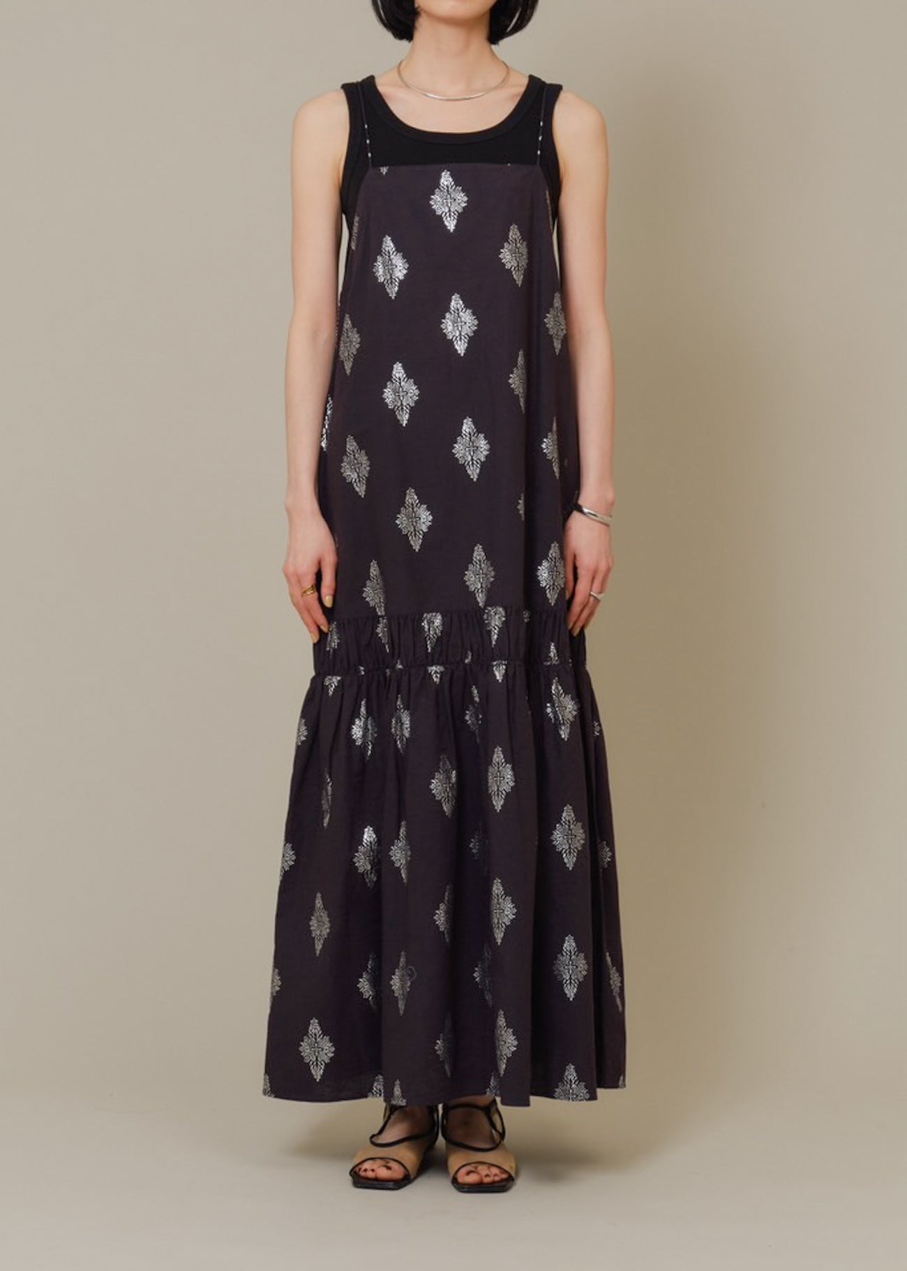 Cotton Linen Foil Print Cami Dress | Pasand by ne Quittez pas