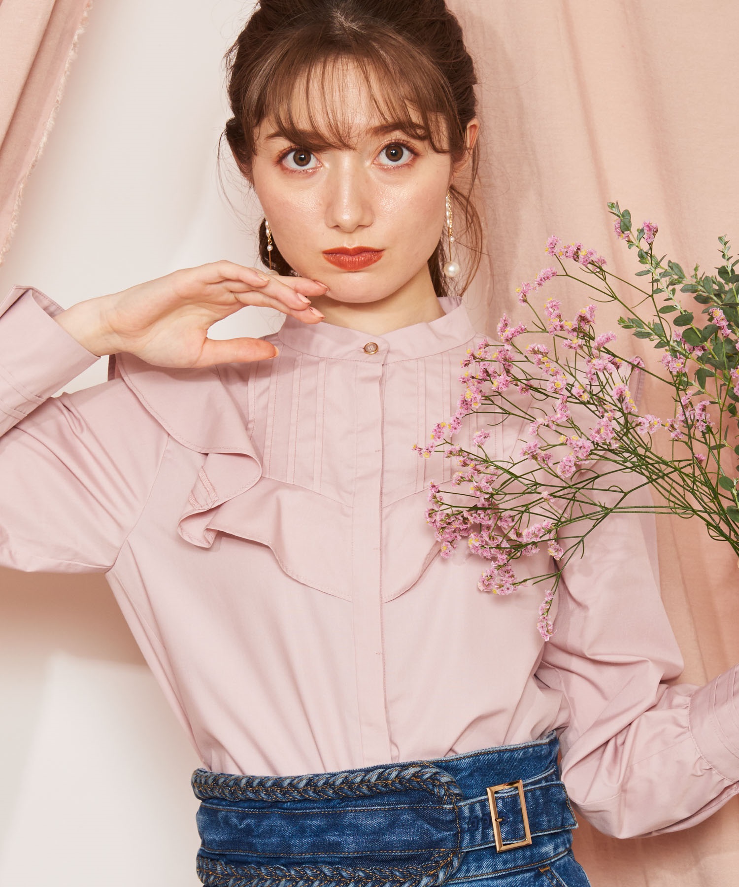 スタンドカラーフリルシャツ | シャツ・ブラウス | NOELA OFFICIAL WEB