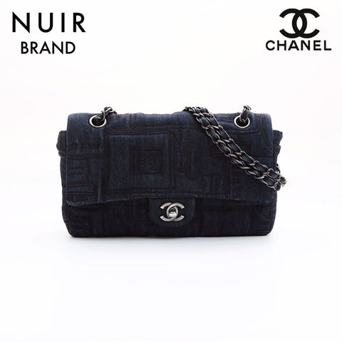 シャネル CHANEL デニム 香水柄 チェーン22番台 ショルダーバッグ