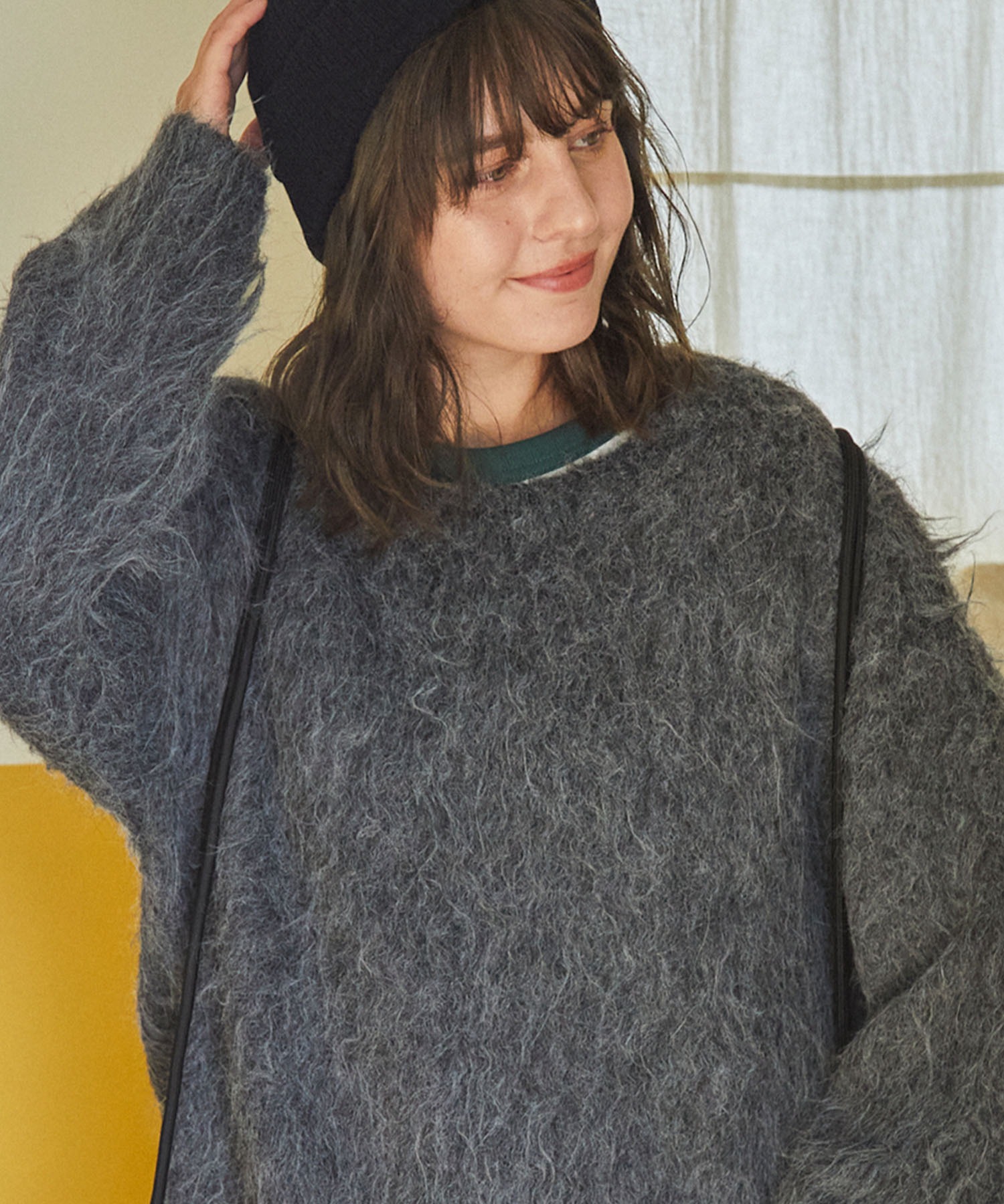 アソート オーバーサイズ シャギージャガードニット MONO-MART LADY'S