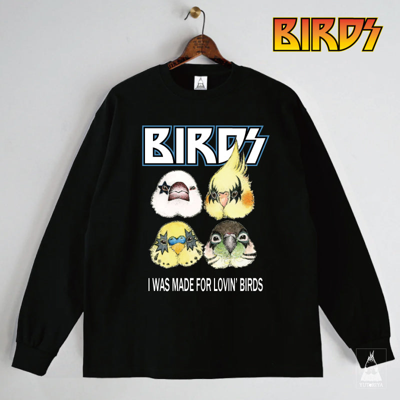 ロングTシャツ｜BIRDS（黒） – ゆとり屋公式オンラインショップ