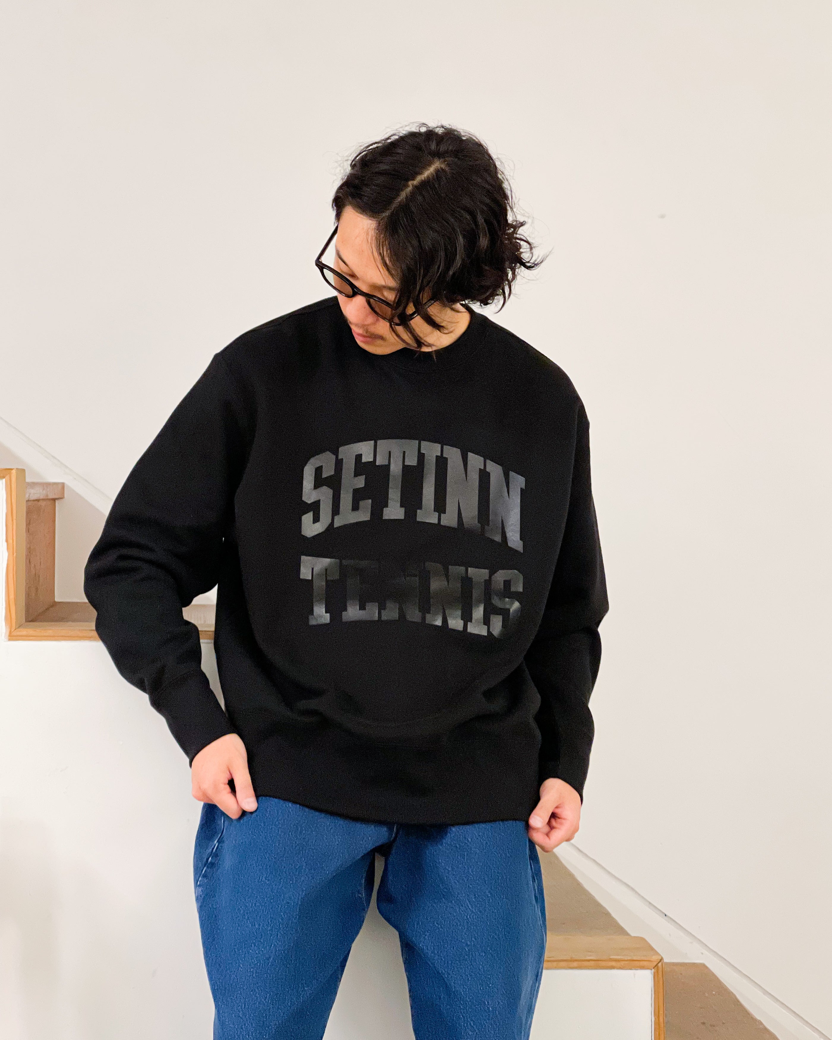 SETINN】Champion STN TENNIS CREW SWEAT - BLACK