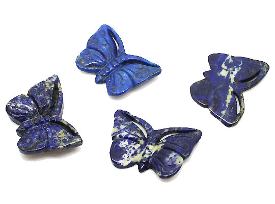 ラピスラズリ/瑠璃石 蝶々バタフライ 天然石パーツ 天然石ビーズ