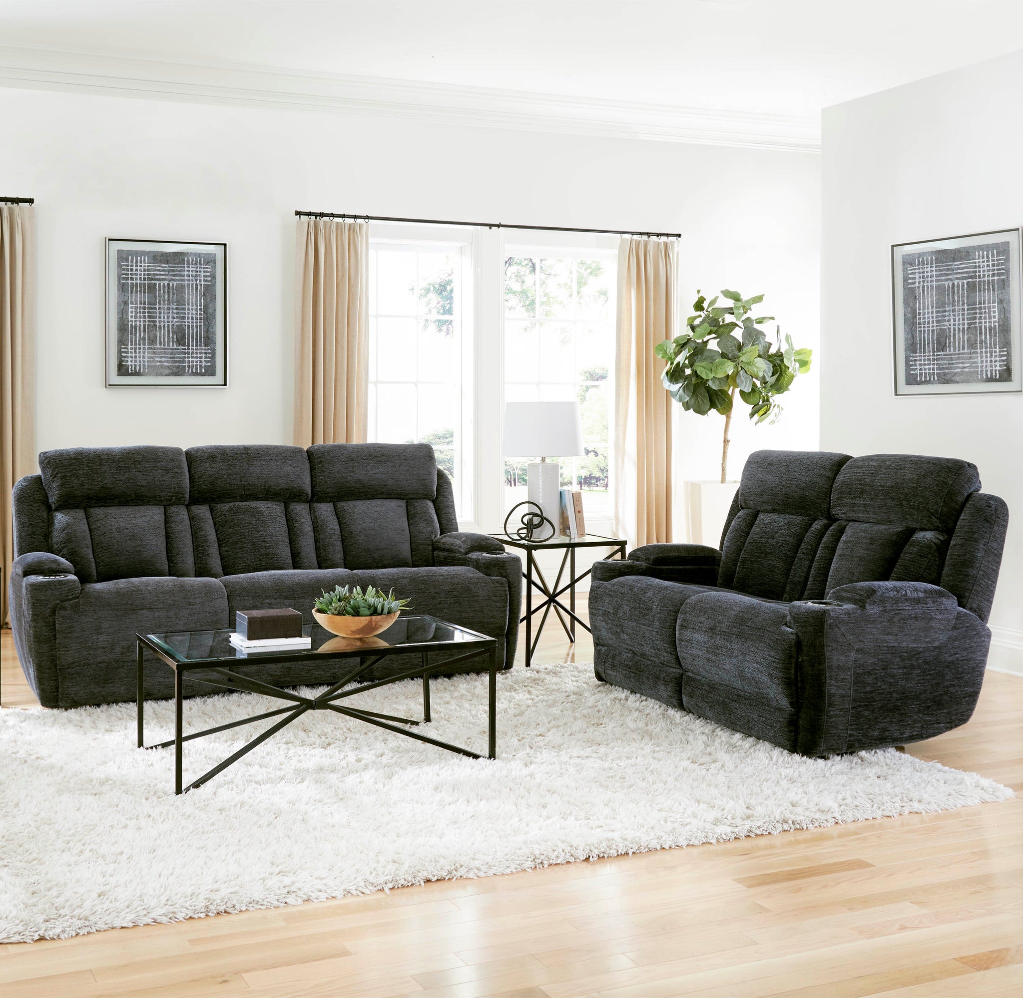 DALTON - LUCKY CHARCOAL Power Loveseat - Parker House Furniture