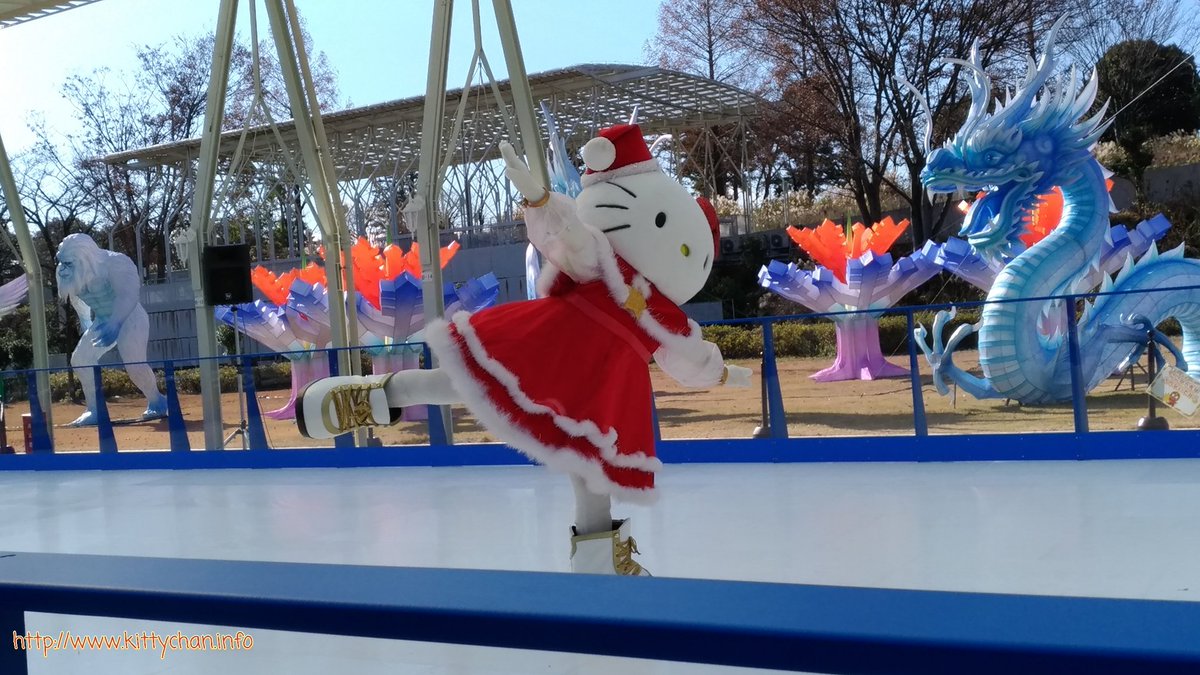 スケートを滑るキティちゃんが美しくて見とれちゃいました✨ #西武園