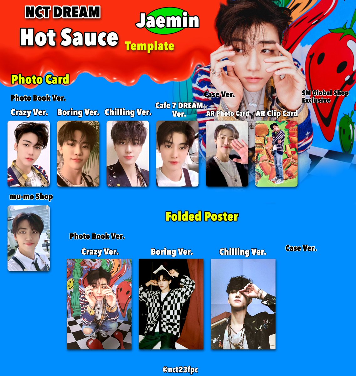 NCTDREAM #HotSauce Photo card Template (mu-moショップ特典トレカ