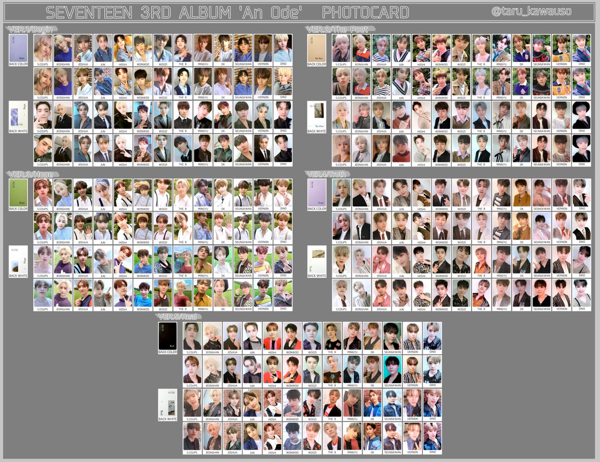 SEVENTEEN セブチ An Ode フォトカード トレカ一覧 Begin The Poet