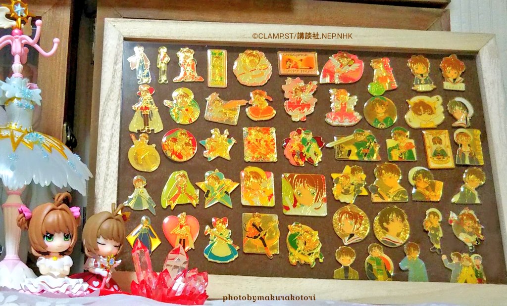 🌸カードキャプターさくらのさくらと小狼のピンズを飾ってみました