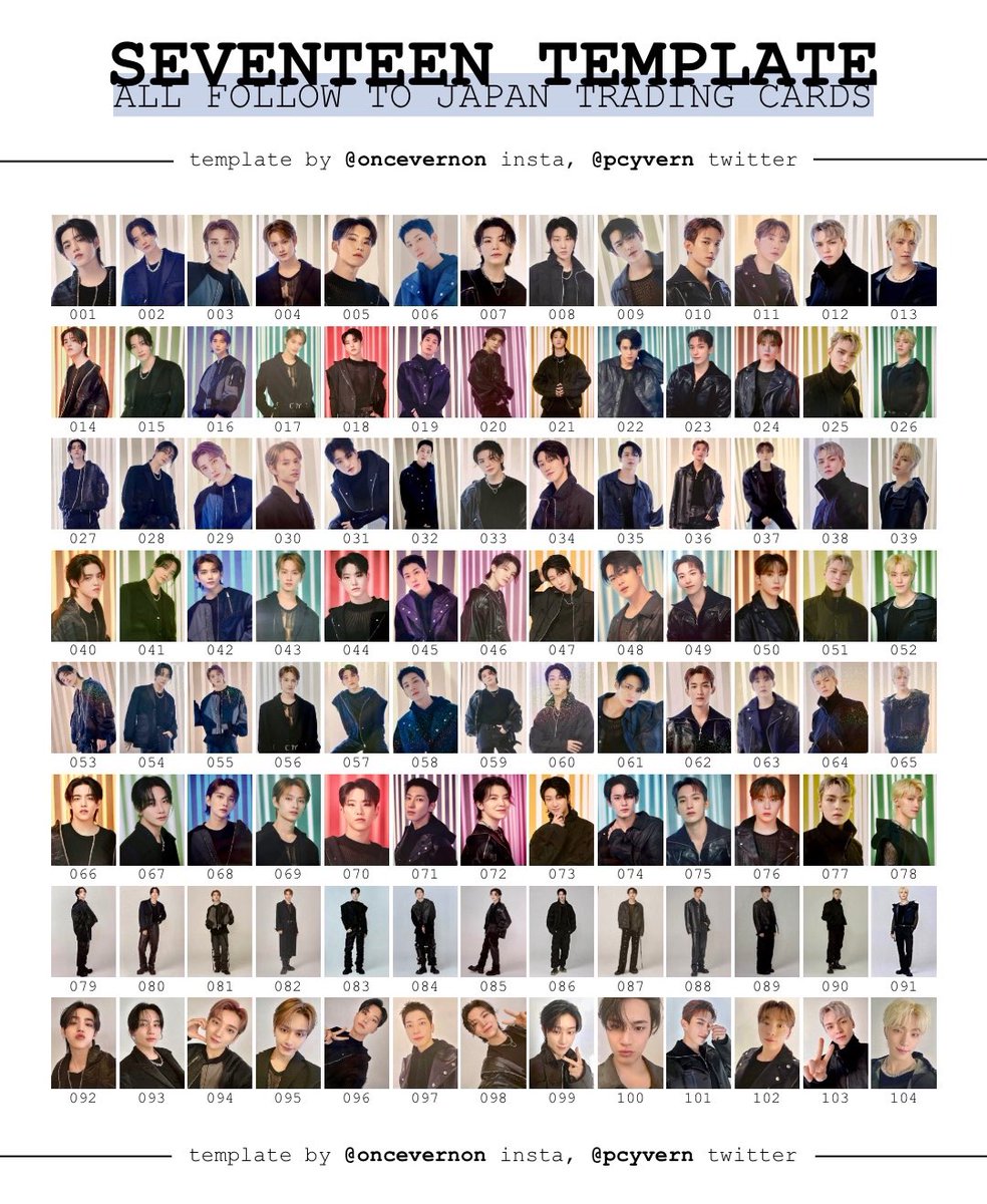 seventeen follow to japan full ot13 numbered trading cards