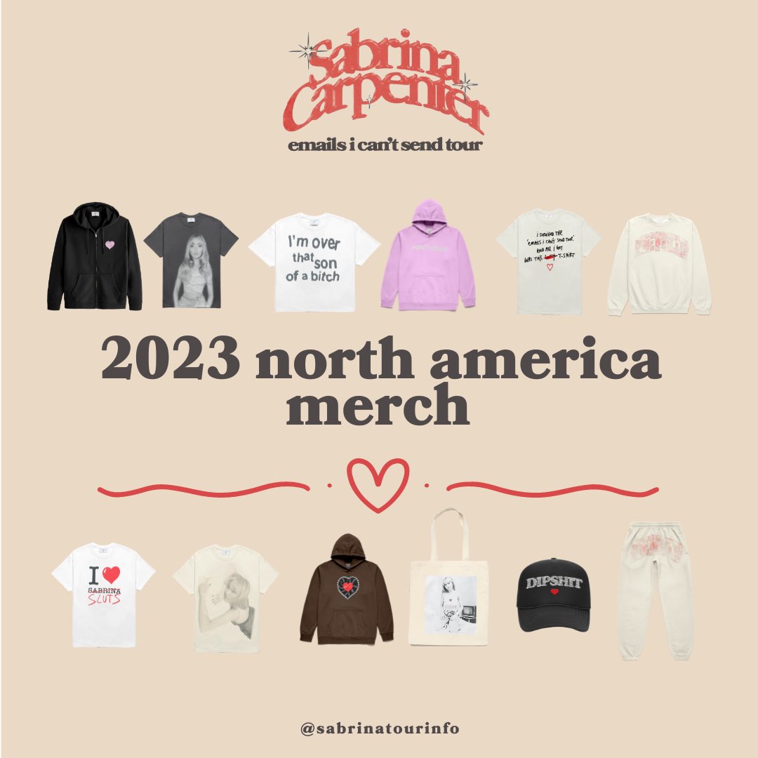 🚨: @SabrinaAnnLynn's #EmailsICantSendTour merch (+ a new shirt