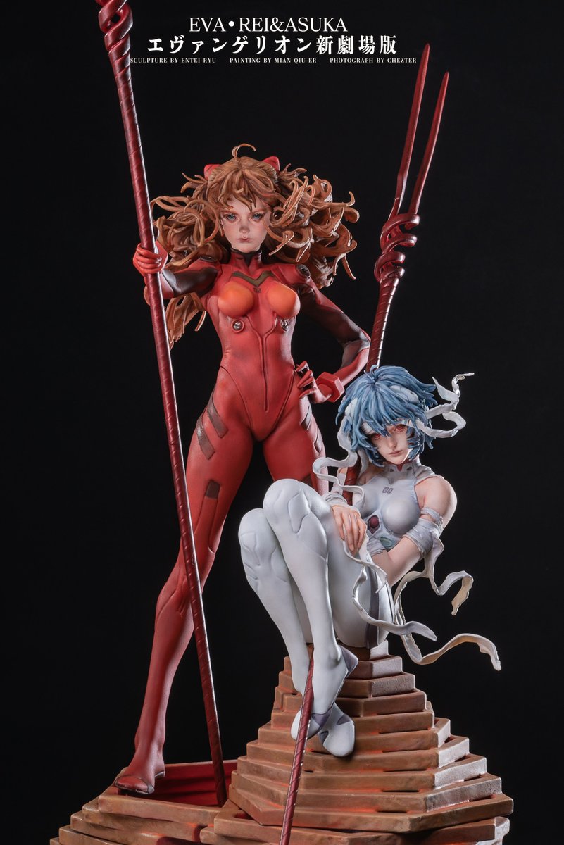 ガレージキット [EVA·ASUKA]+[EVA·REI] 塗装完成作品 原型：EnteiRyu