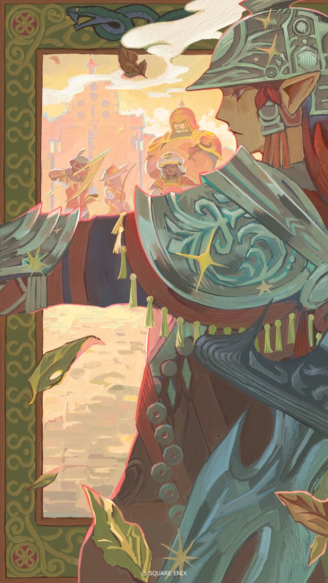 今月の描き下ろしカレンダー壁紙をお届けクポ😊🎨 アトルガン皇国を