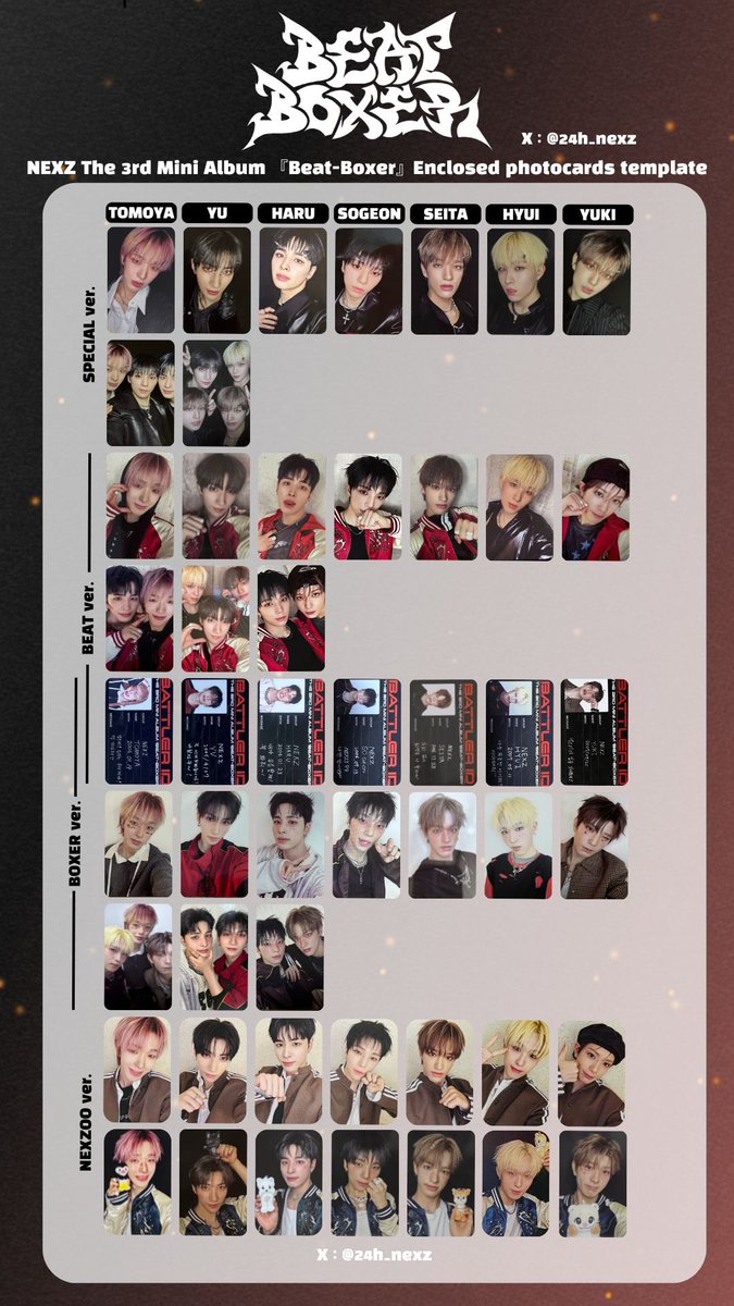 NEXZ The 3rd Mini Album 『Beat-Boxer』 Enclosed photocards
