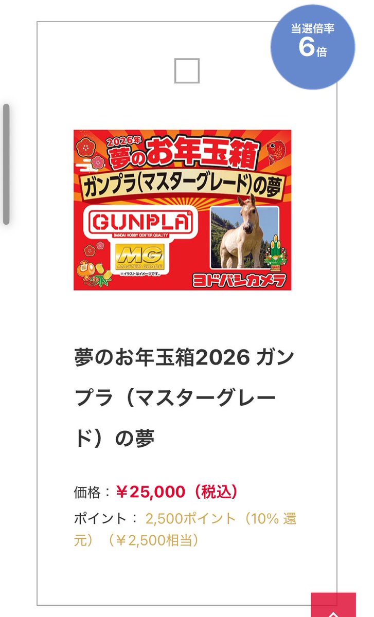 ヨドバシカメラにて2026年【夢のお年玉箱】抽選予約が始まりました