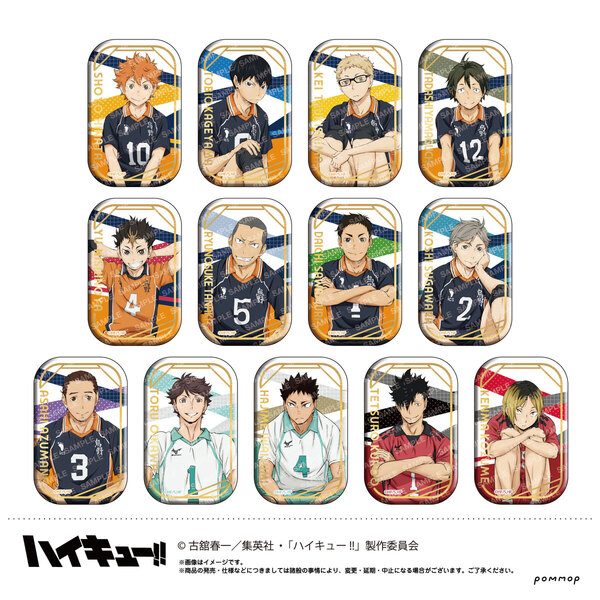 ハイキュー!!スクエア缶バッジ【BOX】 （オフショット×カラー第一弾