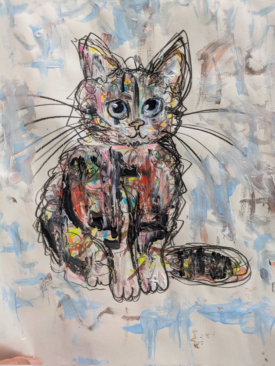 手作り額付作品 「きらめきニャンコ」 一番人気❗️今月ラス2