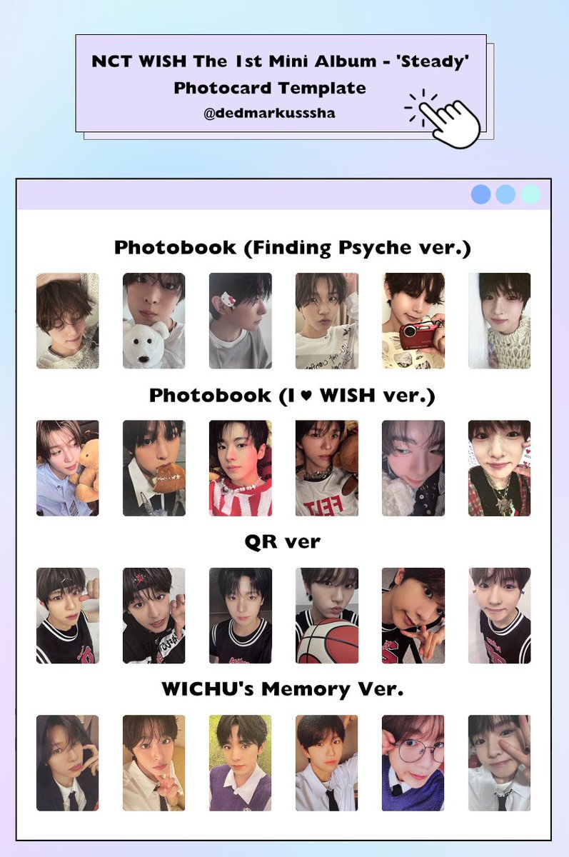 NCT WISH - 'Steady' All Album Photocard Template 엔시티위시 스테디