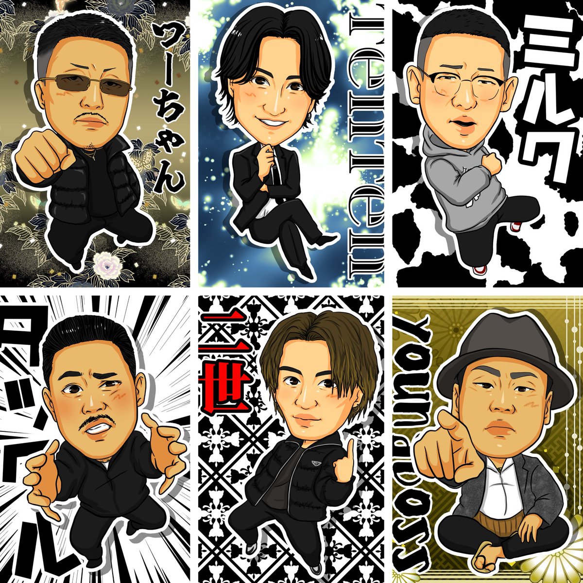 ラブ上等の皆さんを描いたよ☺️ ＃水はヤベェだろ #ラブ上等 #似顔絵