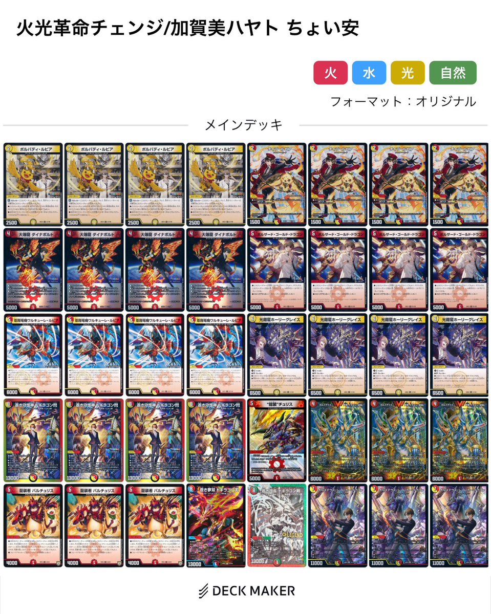 月ノ美兎デッキ 4コン 40枚 デュエマ 4コン 4枚 40枚 デッキ 月ノ美兎