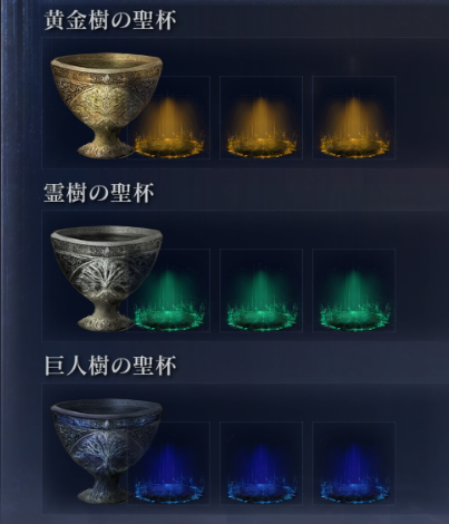 赤3つの聖杯がほしいんだけどコレだけ小壺商人で売ってない。なにか