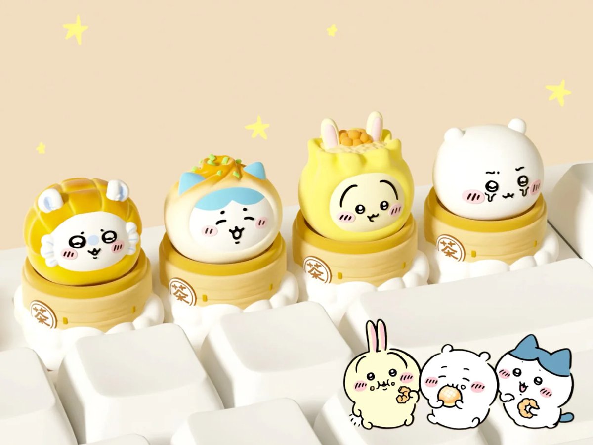 ちいかわ💕キーキャップ 🥟中華飲茶🥟 🎁ギフト🎁 👼天使＆悪魔