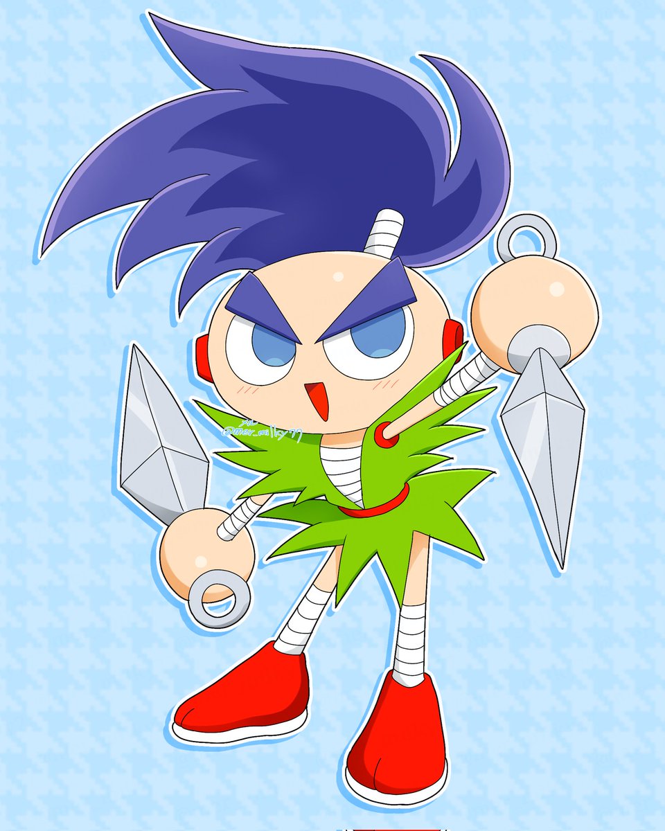 元々1枚ずつ描いていたのでサスケを縮小しました…ヤエちゃんの刀も見え