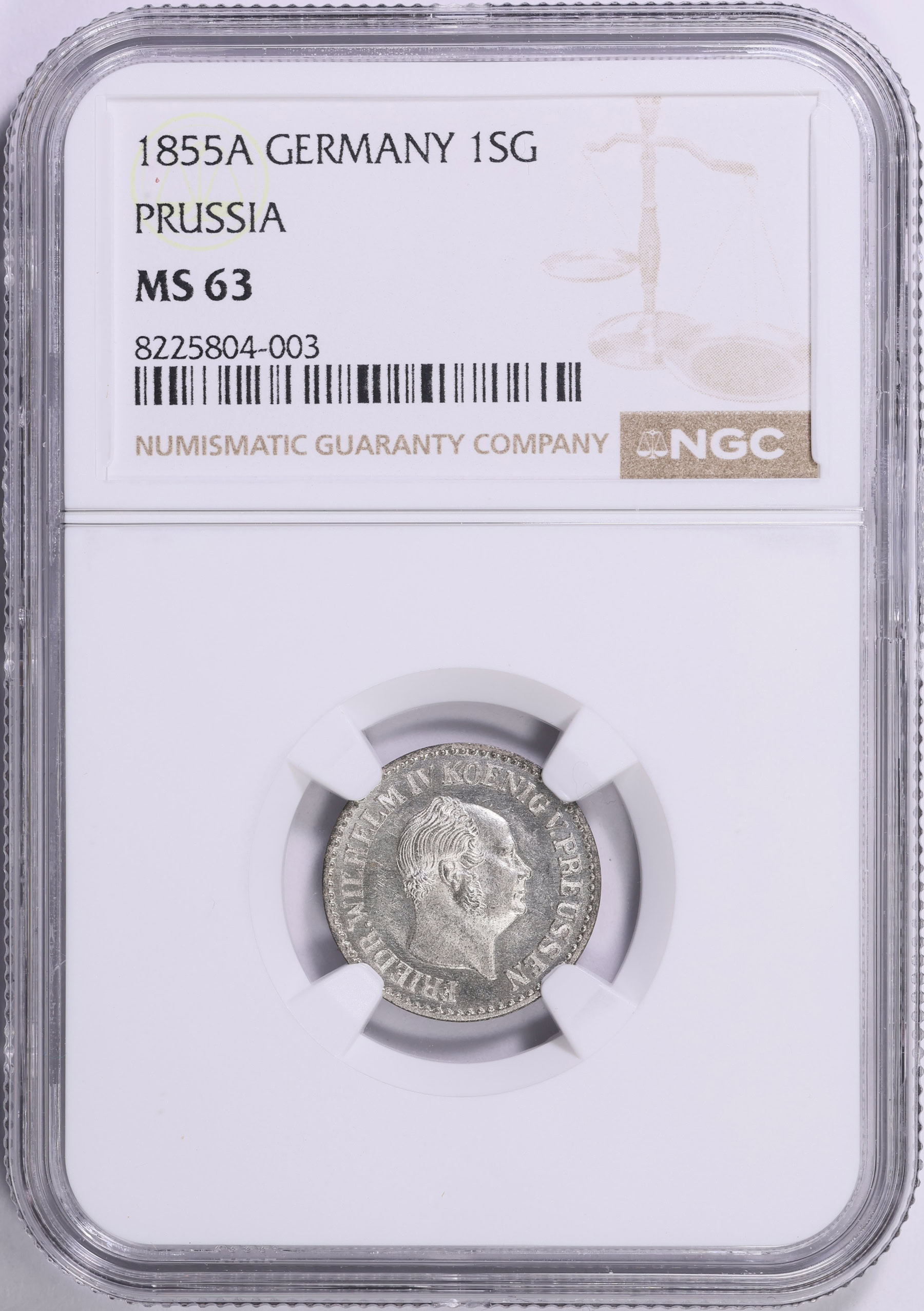 Germany - Prussia 1855-A Silver Groschen KM-462 NGC MS-63 (Item