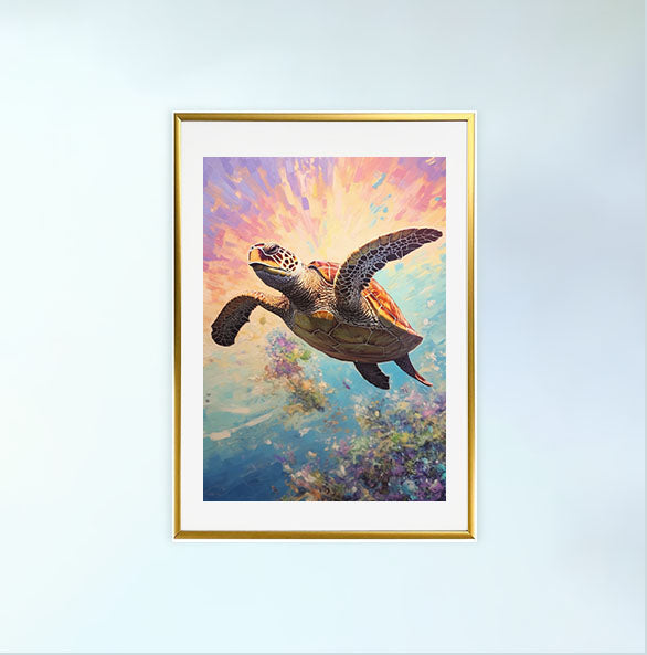 ウミガメのアートポスター:sea_turtle_9313 通販