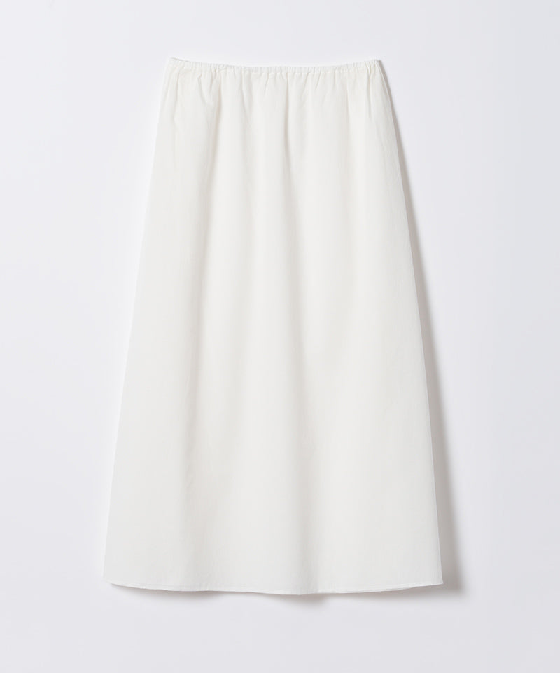 コットンリネンフリンジギャザースカート ロング / オーガニック