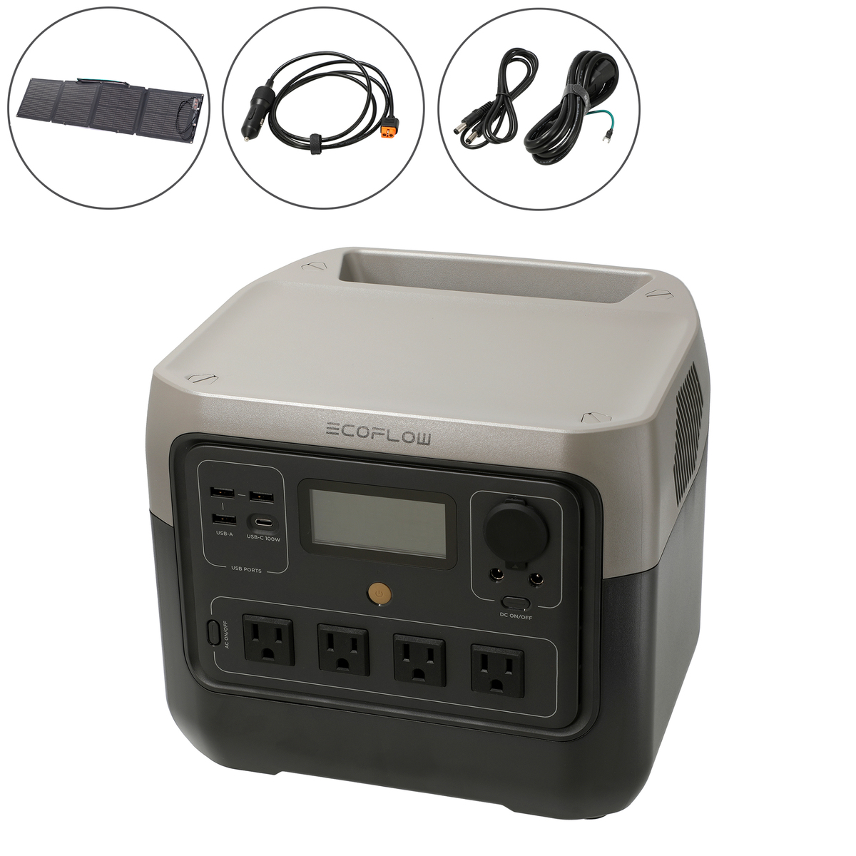 エコフローポータブル電源リバー2プロ+110Wソーラーパネルセット