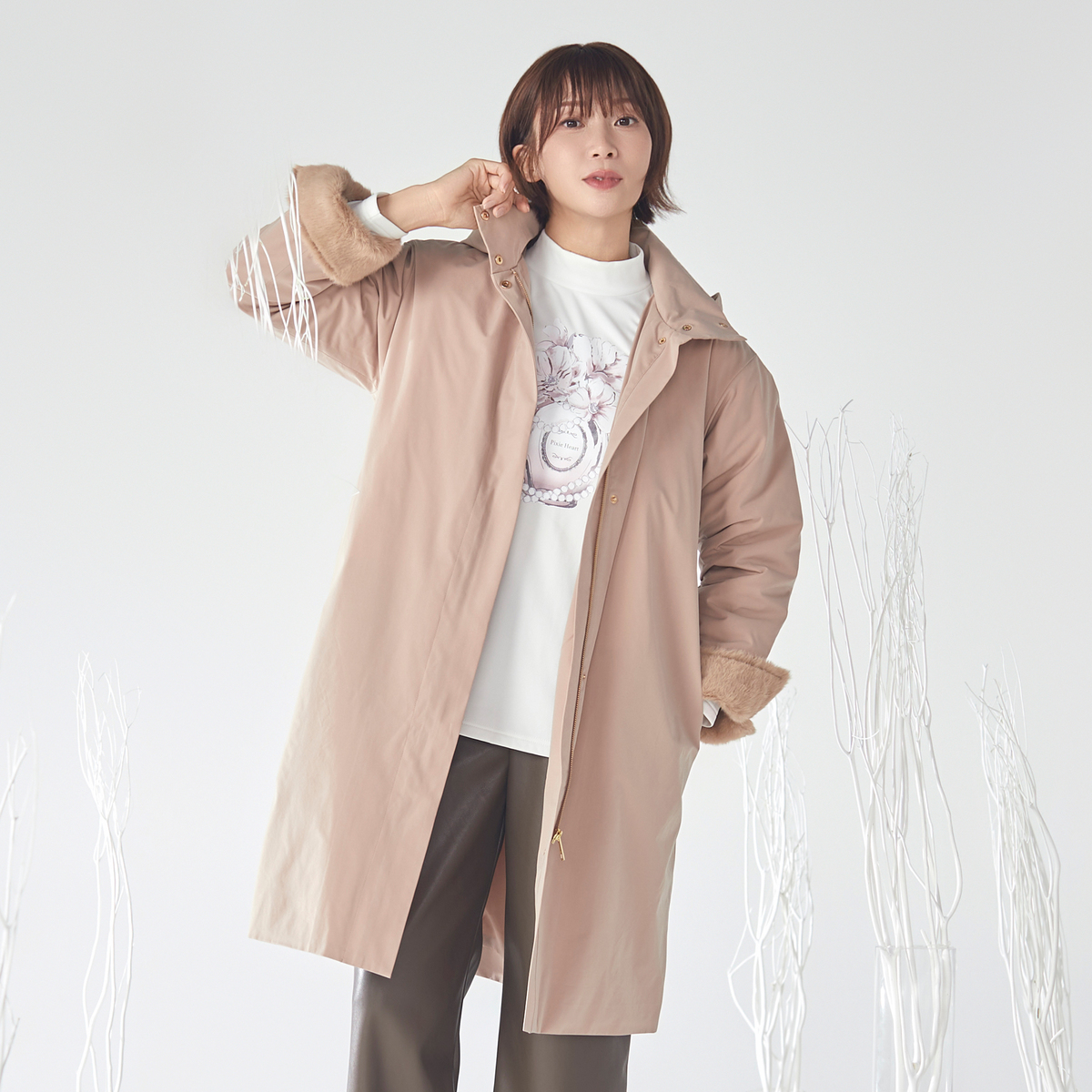 Pixie Heart フランス産ダウン使用ステッチレスダウンコート ピクシー