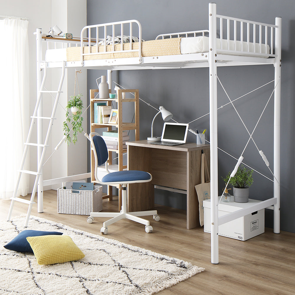 デスク・ラック付きも選べる ロフトベッド/ ベッド下に自由自在の空間