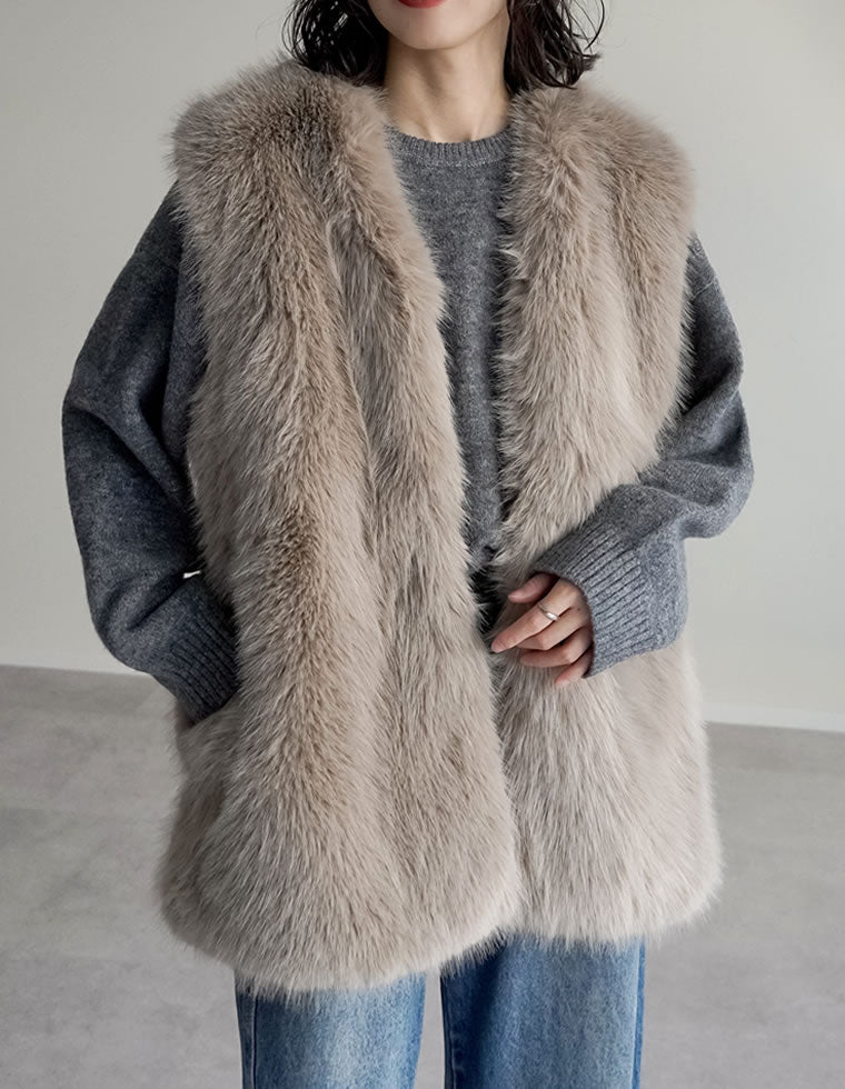 ミドルフェイクファーベスト - ジャケット/アウター通販 | 人気