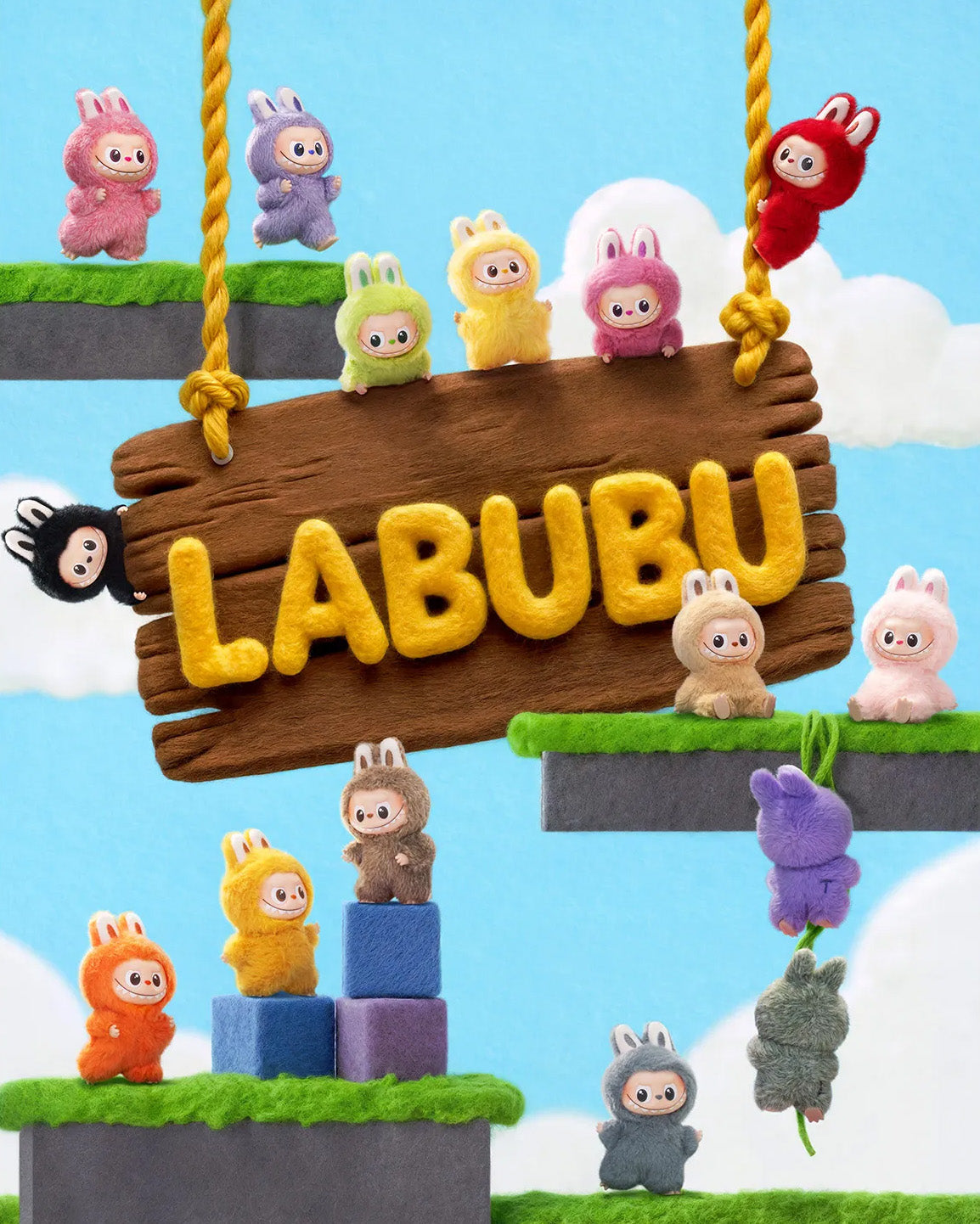 POP MART Labubu V4 The Monsters Pin For Love Series Plush Pendant