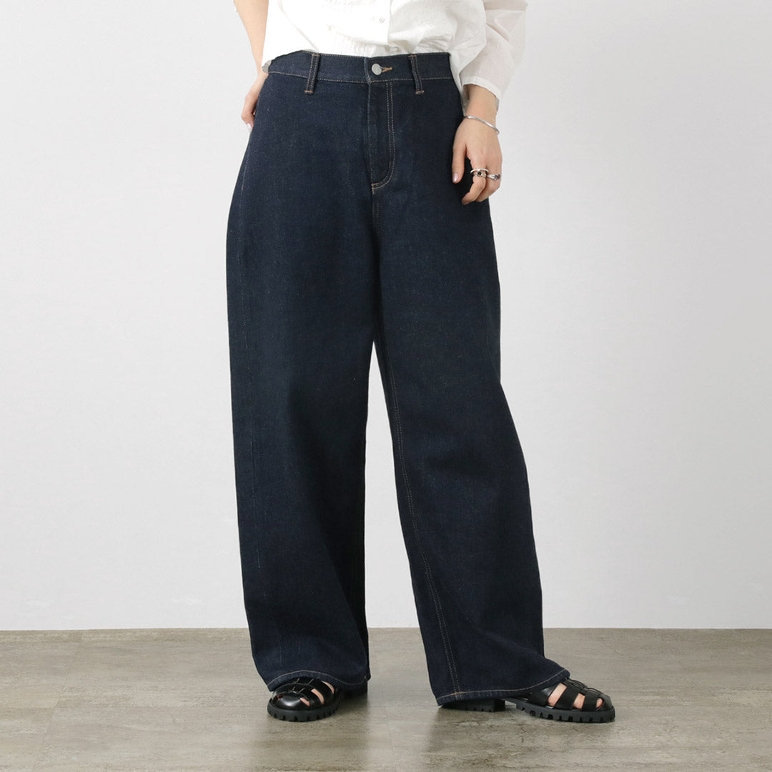 mizuiro ind（ミズイロインド） ハイウェスト ワイドデニム｜ROCOCO